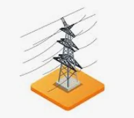Ilustração de torre de linha de transmissão